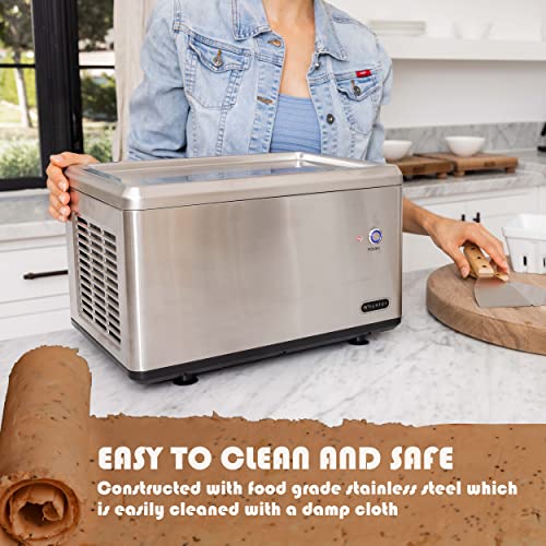 0.5-Quart Stainless Steel Rolled Ice Cream Maker with Compressor R181405