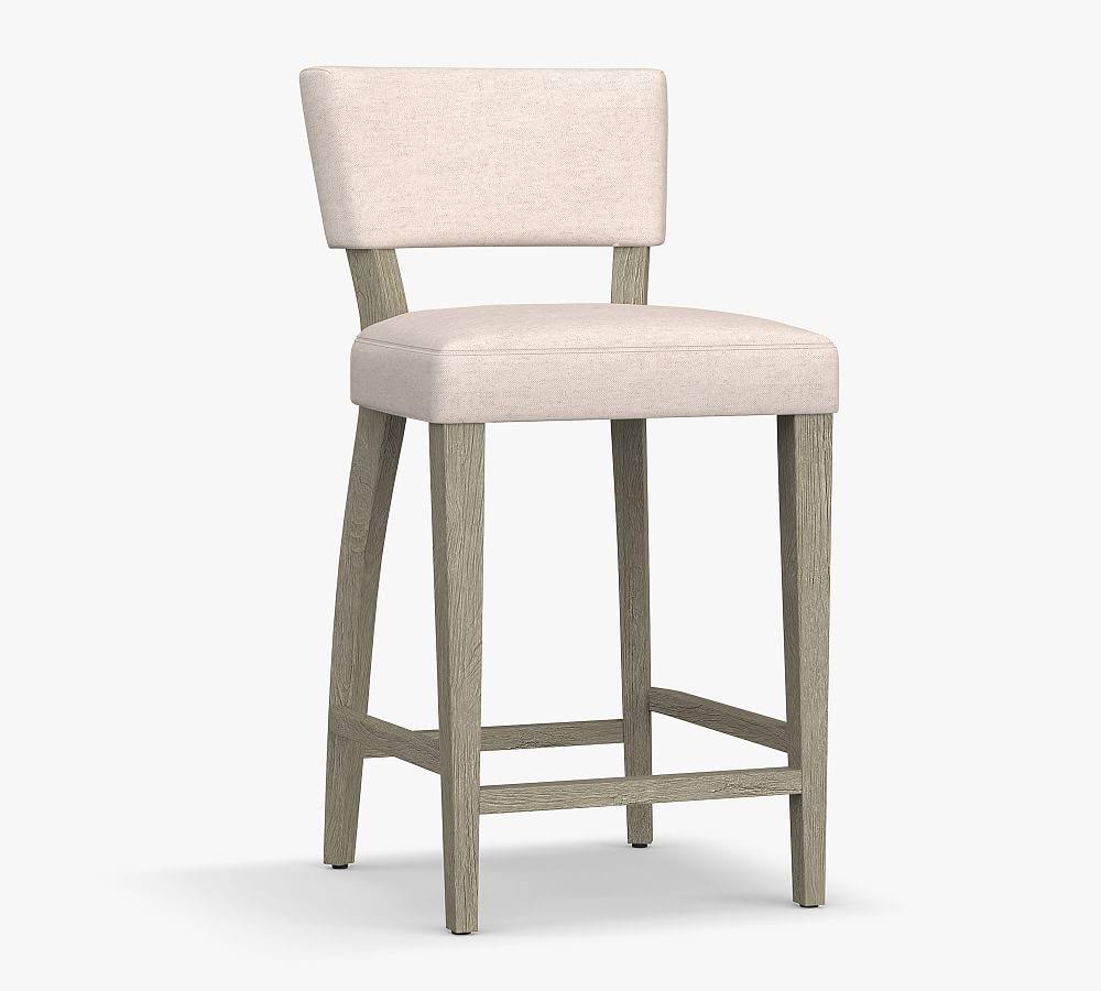Gray Wash Leg Performance Everydayvelvet Smoke Upholstered Counter Height Bar Stool Y441