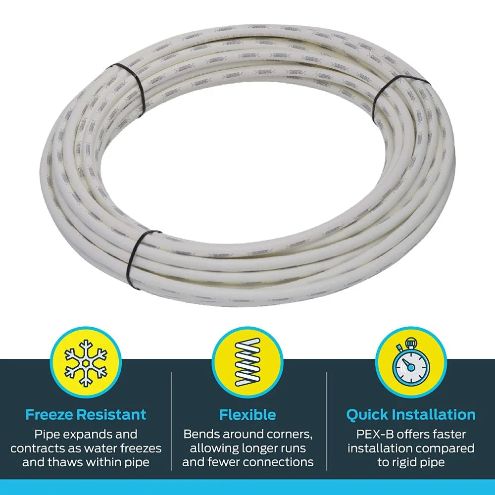 1/2" X 100' White Coil PEX Pipe S468912