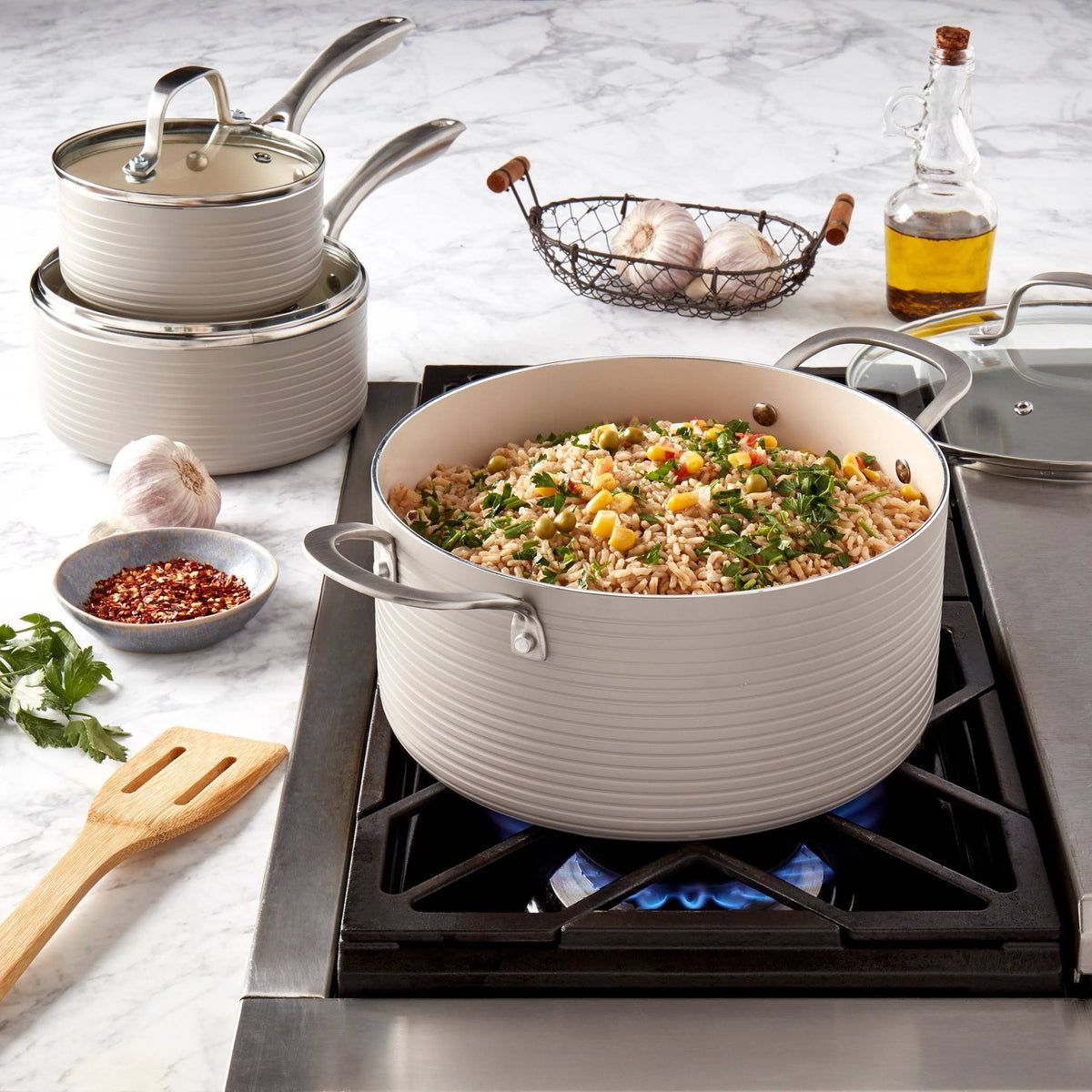 10-Piece Fog Aluminum Non-Stick Cookware Set P2389