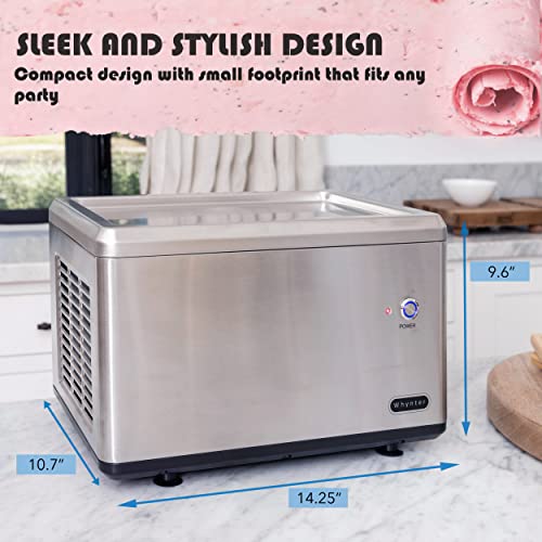 0.5-Quart Stainless Steel Rolled Ice Cream Maker with Compressor R181405