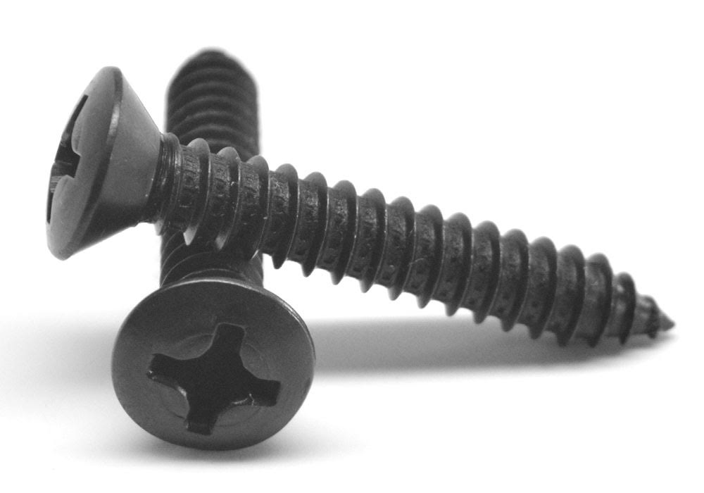10-16 x 1 1/2 Sheet Metal Screw Phillips Oval Head Type AB Low Carbon Steel Black Oxide T658