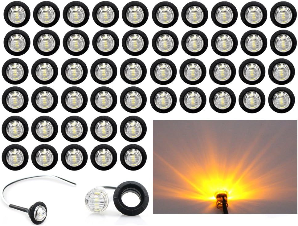 (Pack of 50) 3/4" inch Bullet Side Led Marker Trailer Lights 12V DC M839