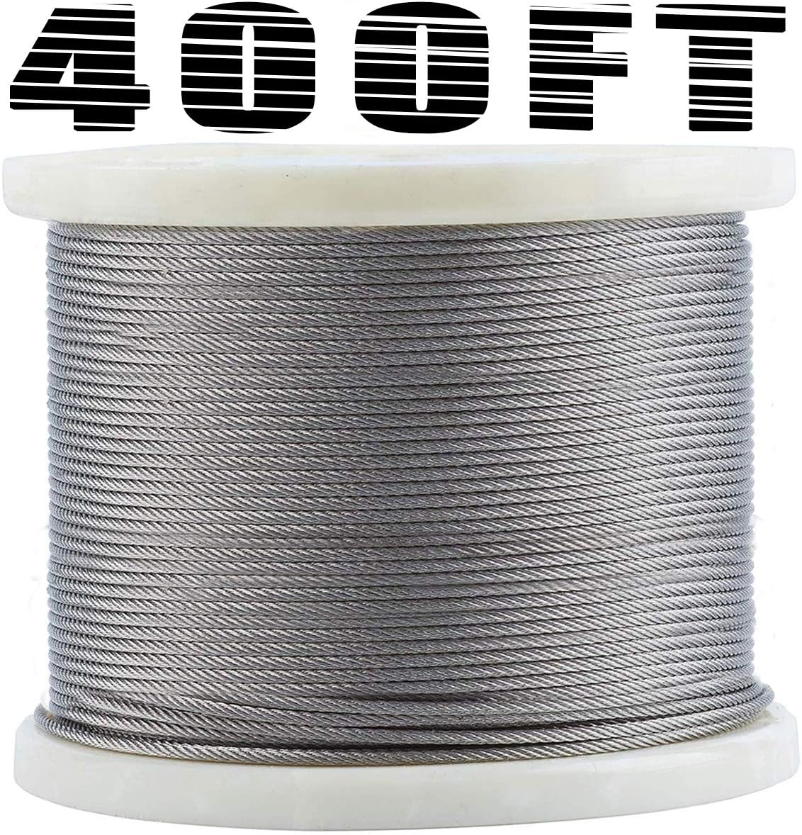 1/8 T316 Stainless Steel Cable, 7 x 7 Strands, 400FT Wire Rope G5334