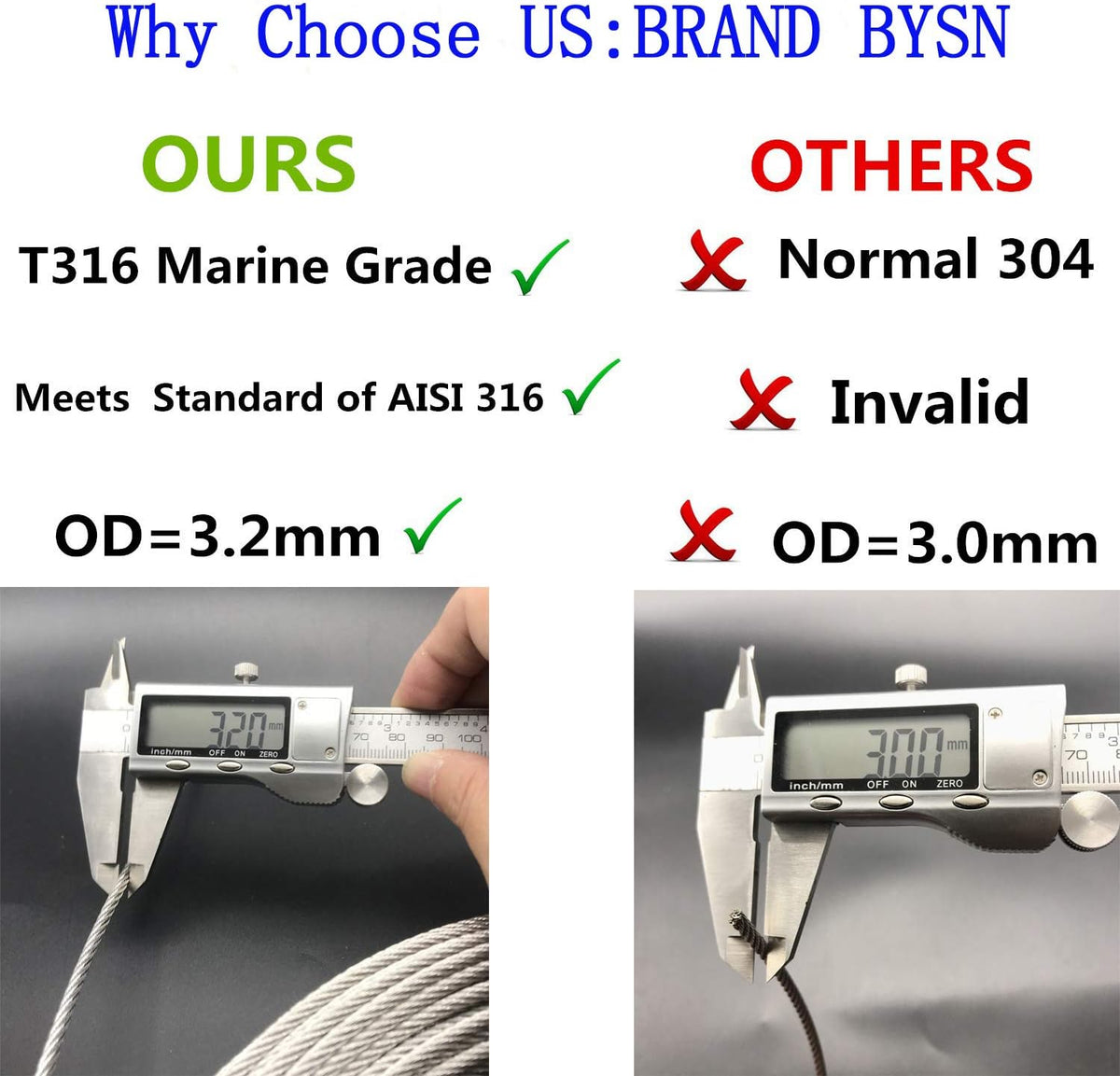 1/8 T316 Stainless Steel Cable, 7 x 7 Strands, 400FT Wire Rope G5334